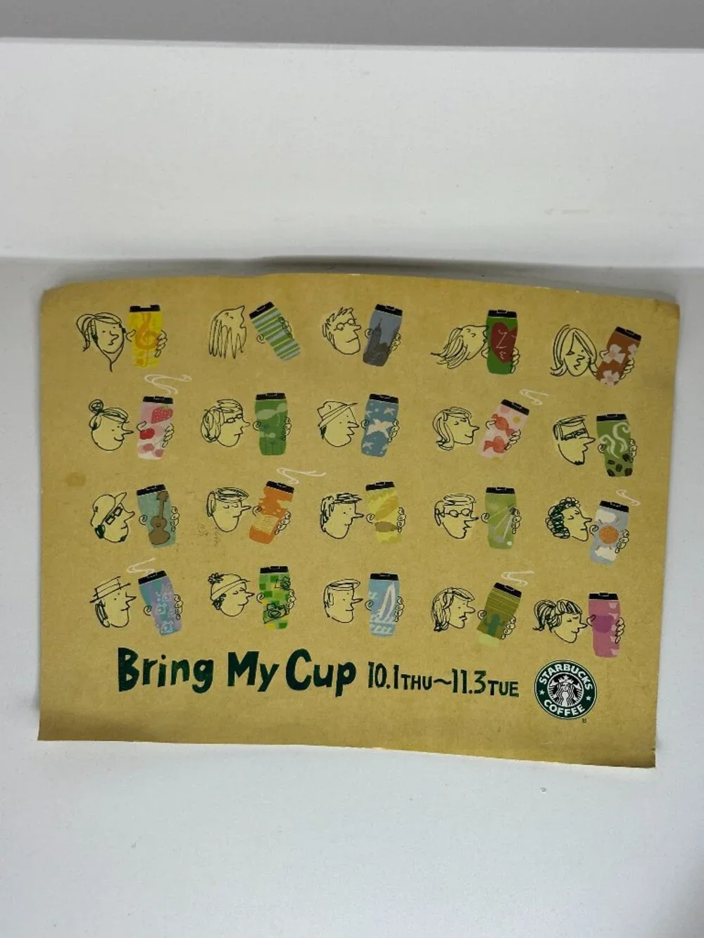 Official 2009 Starbucks Japan paper promotional tumbler insert